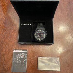 Torgoen Swiss T18 Silicone Strap (Black/Green) (Box)